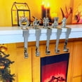 thumbnail image 2 of relayinert 4-Piece Set, Christmas Hook Christmas Holder, Stocking Rack, And Installation, Heavy-Duty For On Living Rooms, silver, 2 of 3