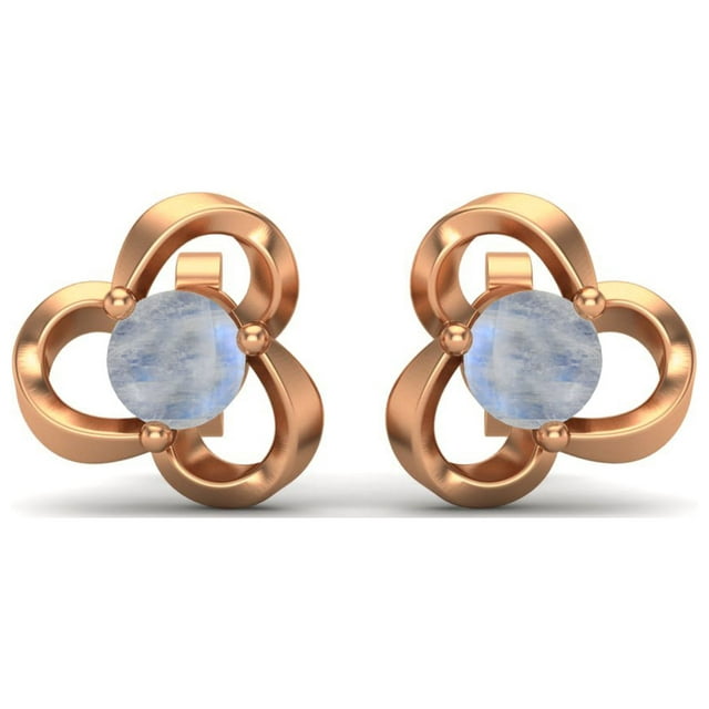 4mm Ronde Arc-en-Ciel 925 Argent Sterling Vermeil Femmes Mariage Boucles d'Oreilles