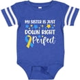 thumbnail image 3 of Inktastic My Sister is Just Down Right Perfect Down Syndrome Awareness Ribbon Boys or Girls Baby Bodysuit, 3 of 5