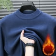 thumbnail image 4 of Yiliang Big and Tall Mens SweatersFall and Winter Long Sleeve Warm and Thermal Top Clothes ,Blue,2XL, 4 of 6