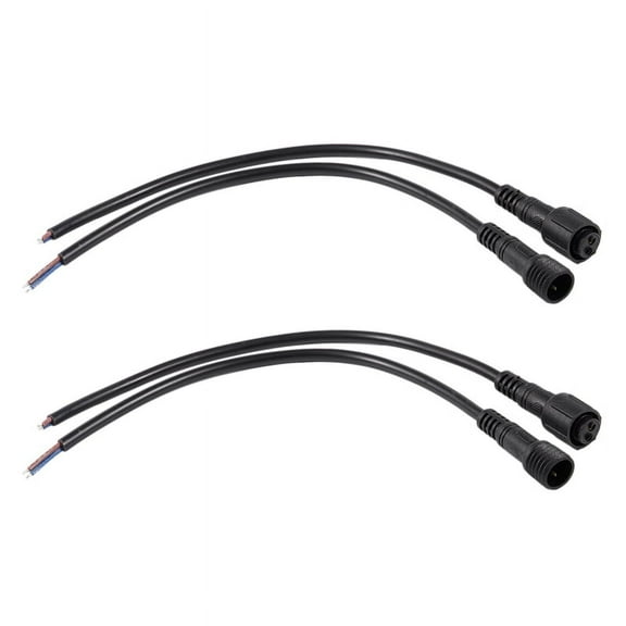 4x Male Female Plug 2 Pin LED Waterproof Connector Cable Black