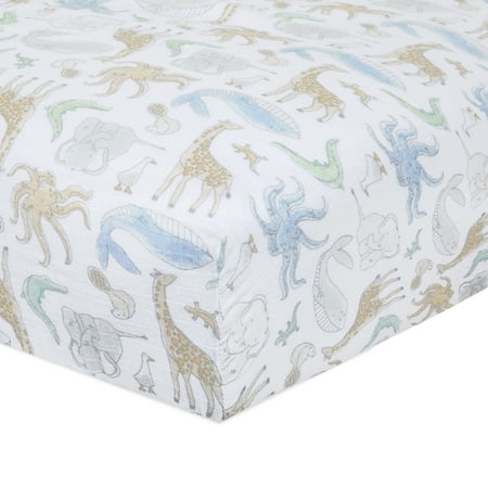 UPC: 0842332152060 | aden + anais essentials crib sheet natural history-species