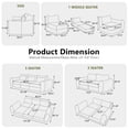 thumbnail image 6 of 101.5" Modular Sectional Sofa,Chenille Cloud Sofa Couch Convertible Folding Sofa Bed for Living Room,Bedroom,Apartment,Orange, 6 of 7
