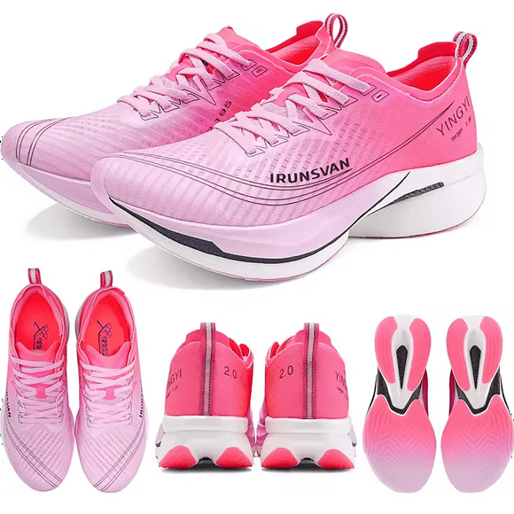 Tennis de Running para Hombre con Placa de Fibra de Carbono IRUNSVAN Shadow Wing 2.0 - Ultra Ligeras, Amortiguadas y Transpirables - Para Maratón, Entrenamiento y Uso Diario