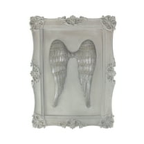 Roman 15.5" Religious 3-D Angel Wings Decorative Framed Wall Plaque