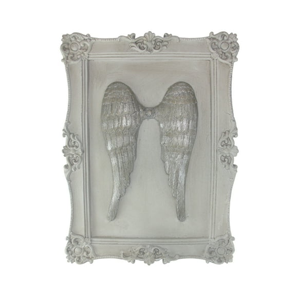 Roman 15.5" Religious 3-D Angel Wings Decorative Framed Wall Plaque