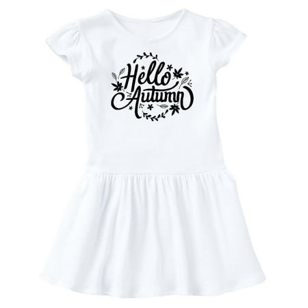 

Inktastic Fall Season Hello Autumn in Black Gift Baby Girl Dress