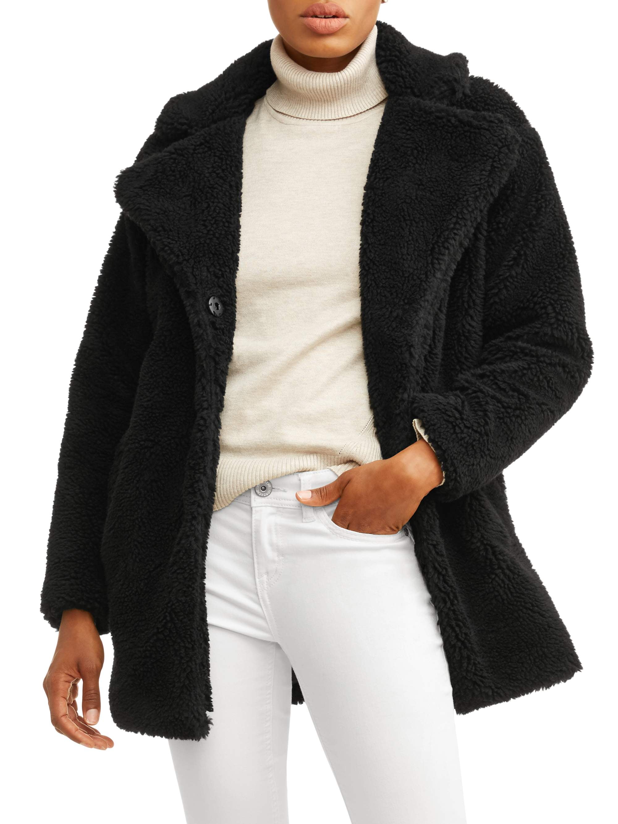 oversized sherpa jacket women's