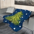 thumbnail image 3 of Christmas Navy Blue Blanket Soft Flannel Lightweight Green Tree Snowflake Throw Blanket Cozy Warm Blankets Xmas Winter Holiday Home Party Decor On Living Room Sofa Couch Bed 40x50 inch, 3 of 8