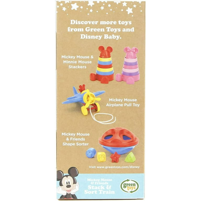 Green Toys Mickey Mouse Friends Stack Sort Train Blue Red