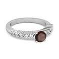 thumbnail image 2 of Solitaire Accents 0.10 Ctw Garnet 925 Sterling Silver Bridal Women Valentines Day Gifts Ring, 2 of 3