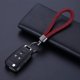 thumbnail image 3 of llaveros de cuero trenzado, llaveros de coche trenzados de cuero sintético, llaveros multifuncionales para hombre y mujer, llavero colgante, negro y rojo, 3 of 5