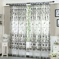 thumbnail image 5 of 77" Sheer Curtains, Peony Flower Embroidered Transparent Curtains, Colorful Curtains Window Screenings for Bedroom Living Room(Gray), 5 of 6