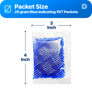 20 Gram [30 Packs] Dry & Dry Blue Indicating Silica Gel Packets Desiccant Dehumidifier - Rechargeable