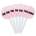 thumbnail image 1 of Delora Cupcake Picks Toppers - Set of 6 - Pink Speckles, 1 of 1