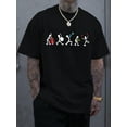 thumbnail image 1 of Regular Size Casual Cotton T-Shirt for Men - Crew Neck, Short Sleeve, Music Player Graphic, Slight Stretch Knit Fabric, Regular Fit, Spring/Summer/Fall, 1 of 6