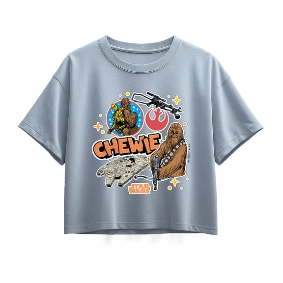Star Wars - Chewie Stickers - Youth Girls Boxy T-Shirt