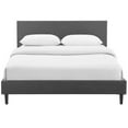 thumbnail image 5 of Modern Contemporary Urban Design Bedroom Full Size Platform Bed Frame, Grey Gray, Fabric Wood, 5 of 5