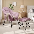 thumbnail image 2 of Rosa lazy reading chair con ottoman, armrests, y side pocket para small spaces - a moderno lounge armchair para your dormitorio, 2 of 9
