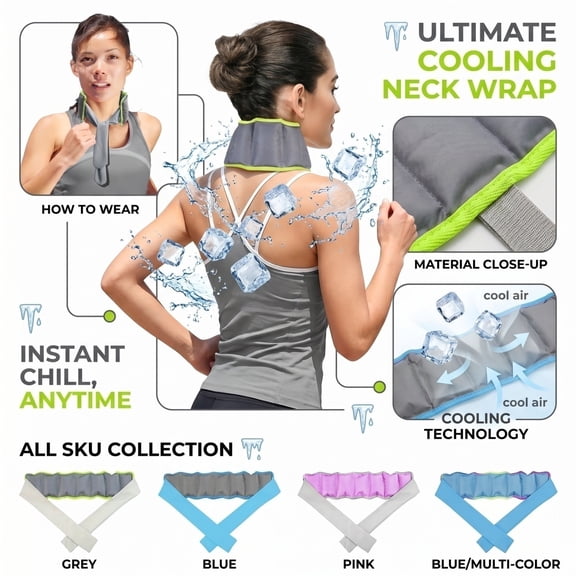 Shoulder Ice Pack Wrap Neck Ice Pack Wrap for Hot Weather Reusable Cold Compress for Injuries Muscle Recovery