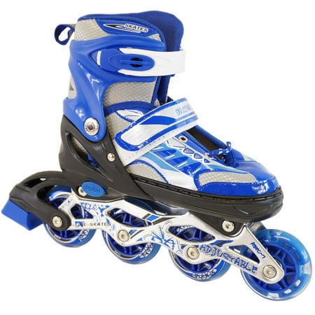 Roll Line Skate Plates - Size 11J-2 Adjustable Kids Light Up Inline Skates