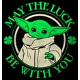 thumbnail image 2 of Boy's Star Wars: The Mandalorian Grogu St. Patrick's Day May the Luck Be With You  Graphic Tee Black X Small, 2 of 5