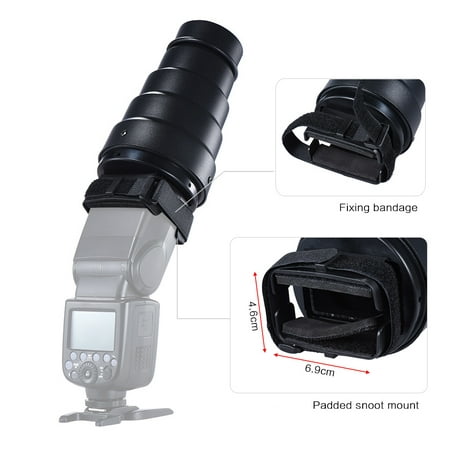 Andoer Conical Snoot Light Modifier w/ 50 Degree Honeycomb Color Filter for Neewer Canon Nikon Yongnuo Godox Meike Vivitar Photography On-camera Speedlite