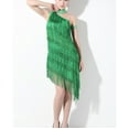thumbnail image 2 of Whitewed Salsa Latin Ballroom Dancing Prom Themes Flapper Reproduction Dresses Green, 2 of 3