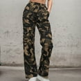 thumbnail image 5 of Blmnix Pants for women Trendy Trousers Straight-Leg Lounge Casual Camouflage Cargo Girls Pants Daily, 5 of 7