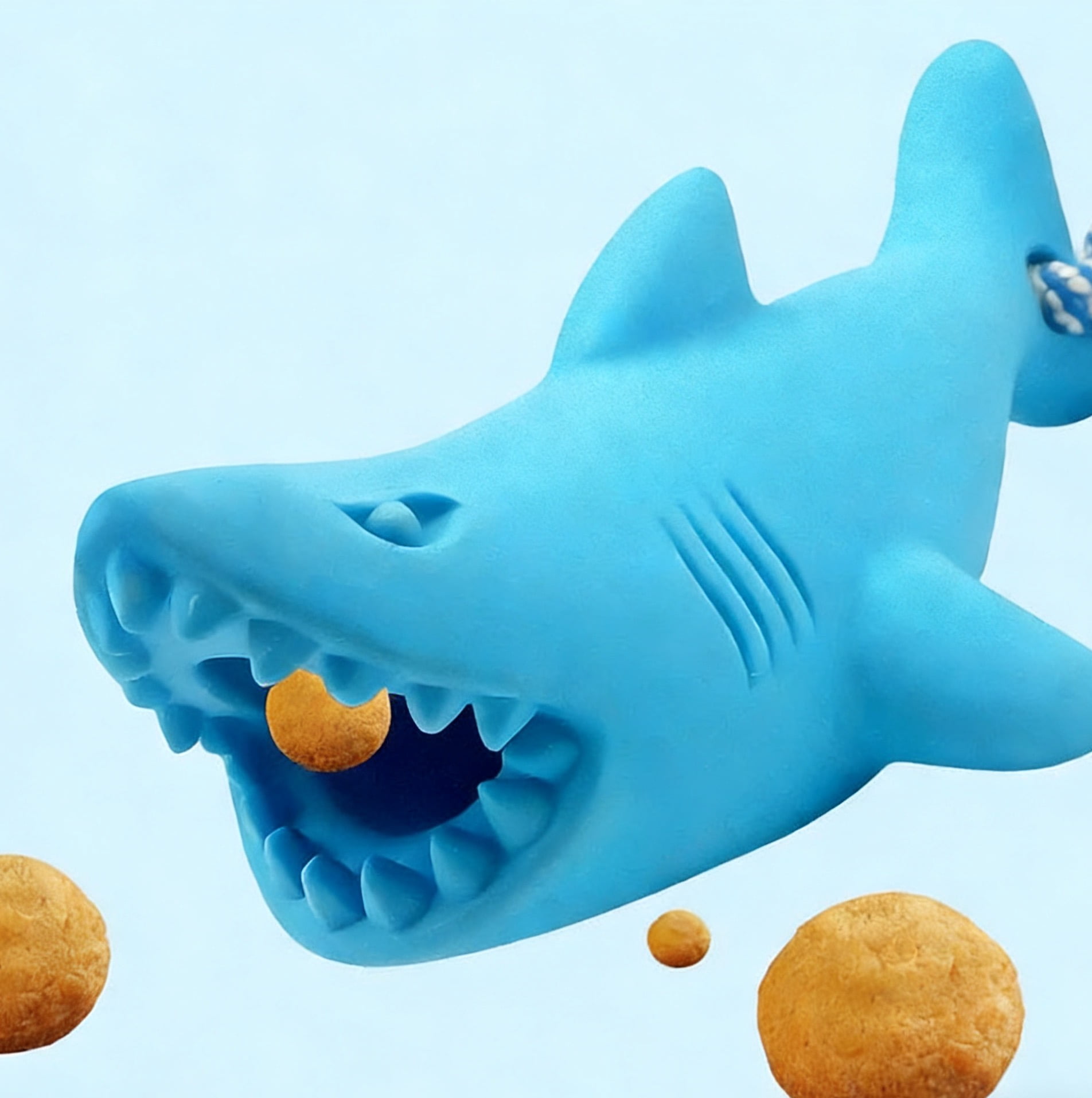 Aryamask Shark Dog Chew Toy, Interactive Tug of War & Treat Dispensing Pet Toy, Durable EV Foam for Aggressive Chewers, Blue