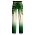 thumbnail image 5 of Fgvctg St. Patrick's Day Womens Pajamas Loose Wide Leg Sleepwear Pajama Pants Lucky Shamrock Clover Print High Waisted Pj Fall Spring Drawstring Lounge Pants with Pockets Army Green XL, 5 of 6