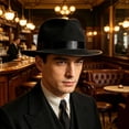 thumbnail image 3 of Vintage Wide Brim Hat 1930s Style Costume Fedora, Classic Retro Design Comfortable Fit Easy Care Fashion Accessory, for Party Cosplay Events Daily Wear, 3 of 5