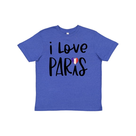 Inktastic I Love Paris French Flag Heart Youth T-Shirt