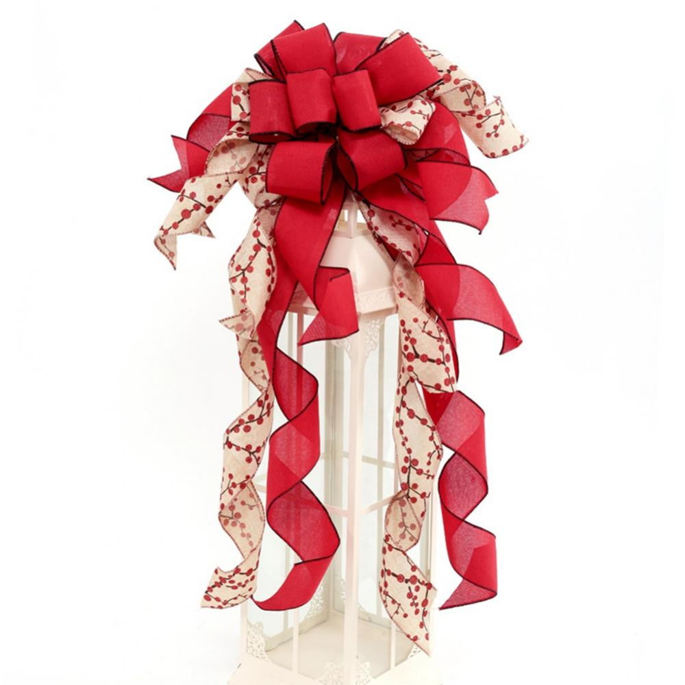Christmas Tree Topper, 34x12 Inches Large Toppers Bow with Streamer