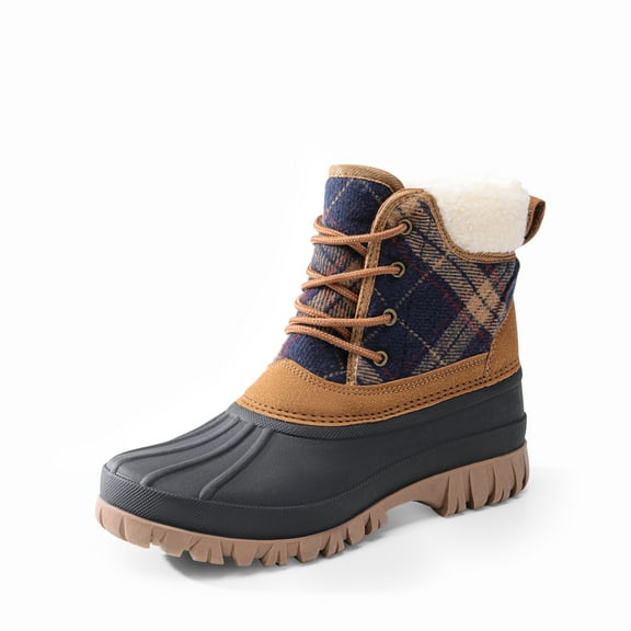 DREAM PAIRS Women's Duck Boots Winter Snow Boots Warm Faux Fur Lined Womens Ankle Boots Waterproof Mid Calf Booties, Comfortable Insulated Outdoor Non-Slip Lace-Up Shoes