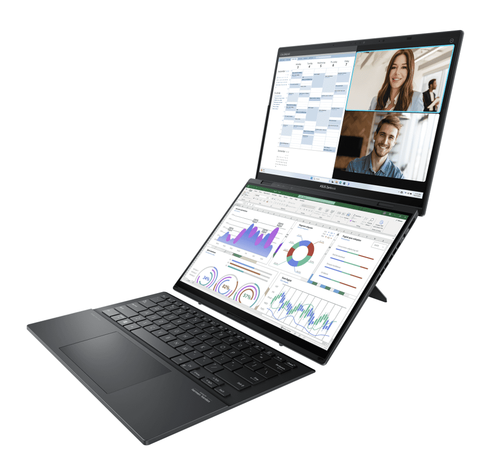 ASUS Zenbook DUO AI Powered 2-in-1 Laptop 14.0in Touchscreen OLED WUXGA Display (Intel Ultra 9-285H, 32GB LPDDR5X, 4TB PCIe SSD, Backlit KB, 2 Thunderbolt 4, WiFi 7, Webcam, Bluetooth 5.4, Win 11 Pro)