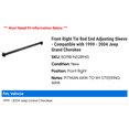 thumbnail image 2 of Front Right Tie Rod End Adjusting Sleeve - Compatible with 1999 - 2004 Jeep Grand Cherokee 2000 2001 2002 2003, 2 of 2