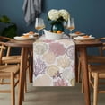 thumbnail image 2 of Coastal Coral Table Runner - 120 Inch Long, Kitchen Dining Table Runner Dresser Scarves, Nautical Colorful Conch Seashells Starfish Farmhouse Decor for Coffee Tables Wedding Party Banquet, 2 of 8