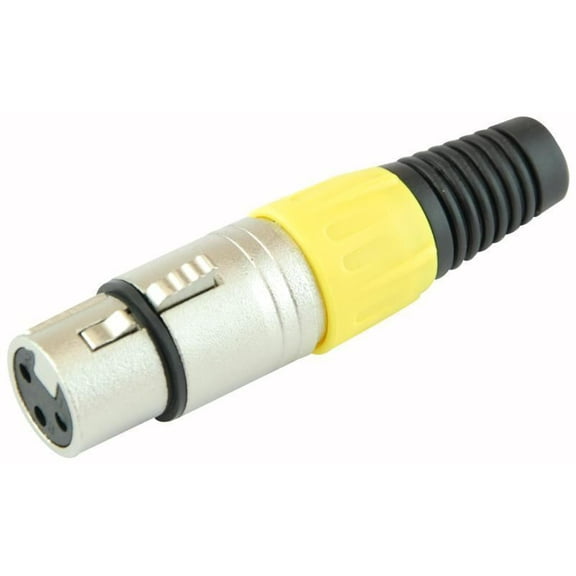 PRO SIGNAL - 3 Pole XLR Socket with Yellow Coloured Strain Relief
