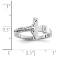 thumbnail image 4 of Solid 14k White Gold INRI Crucifix Cross Ring Band Size 9, 4 of 6