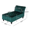 thumbnail image 3 of GDF Studio Rafaela Indoor Tufted Chaise Lounge, Dark Teal and Dark Brown, 3 of 4