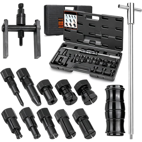 12pcs Motorcycle Blind Hole Collet Bearing Puller Set, Internal Bearing Extractor Puller Kit Slide Hammer Bearing Puller with Expandable Collets 8-32mm Inner Bearing Remover Tool (12-Piece)