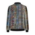 thumbnail image 4 of LOVZFMLL Vestes pour Femmes Chandail en Molleton Ample à Manches Longues avec Fermeture Éclair Veste de Baseball Tricotée Décontractée, 4 of 5
