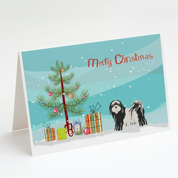 Caroline's Treasures Tibetan Terrier Christmas Greeting Cards with Envelopes, 5" x 7" (8 Count)