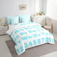 thumbnail image 4 of Manfei Colorful Alphabet 7-Piece Twin Bedding Sets,Kids Learning Bedding Comforter Set,Blue 26 Letters Sheet Sets For Girls Kids,Breathable Home Decor, 4 of 9