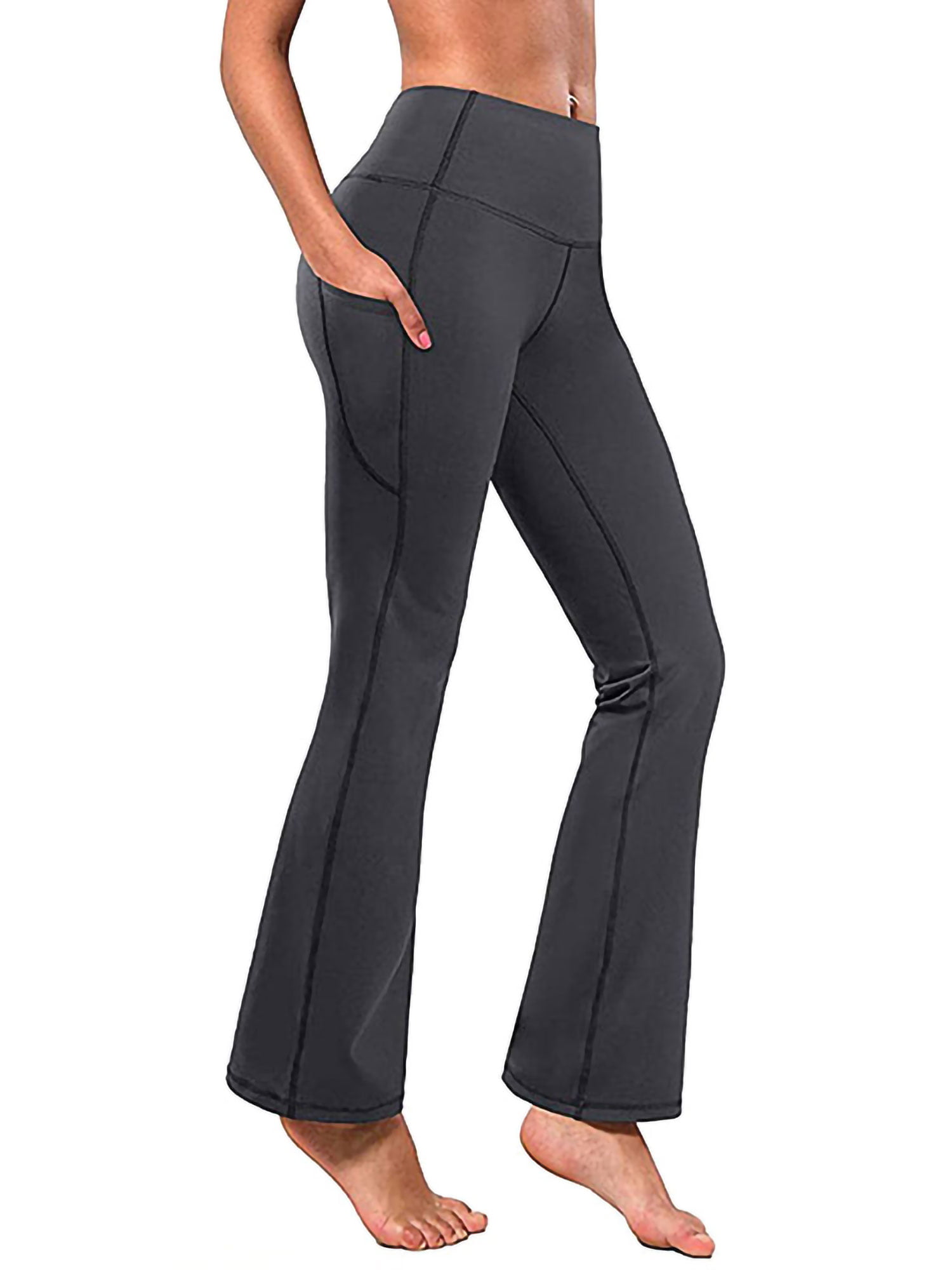 Women Cozy Bootcut Yoga Pants With 2 Pockets Long Bootleg Dress Pant Soft  Leggings High Waist For Workout Lounge | High-quality & Affordable | Temu