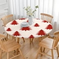 thumbnail image 3 of Red Christmas Tree Pattern Round Fitted Tablecloth with Elastic Edge,Dining Table Cover Waterproof,Outdoor Round Tablecloth for Camping,Dining,Indoor and Outdoor, 3 of 7