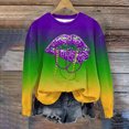 thumbnail image 3 of Gibobby Tops Mujeres Casual Suéter de manga larga con cuello redondo y estampado de labios informal de para mujer (Morado, XL), 3 of 4