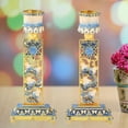 thumbnail image 2 of Matashi Shabbat Candlestick Holders 2-Piece Set – Hand-Painted Gold-Plated Pewter Candle Holders with Star of David for Home Décor, 2 of 5