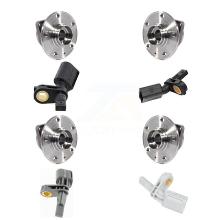 Transit Auto Front Rear Wheel Hub Bearing and ABS Sensor Kit (8Pc) for Car Volkswagen Tiguan Audi Q3 TT Quattro Arteon RS TTS K7S-102802